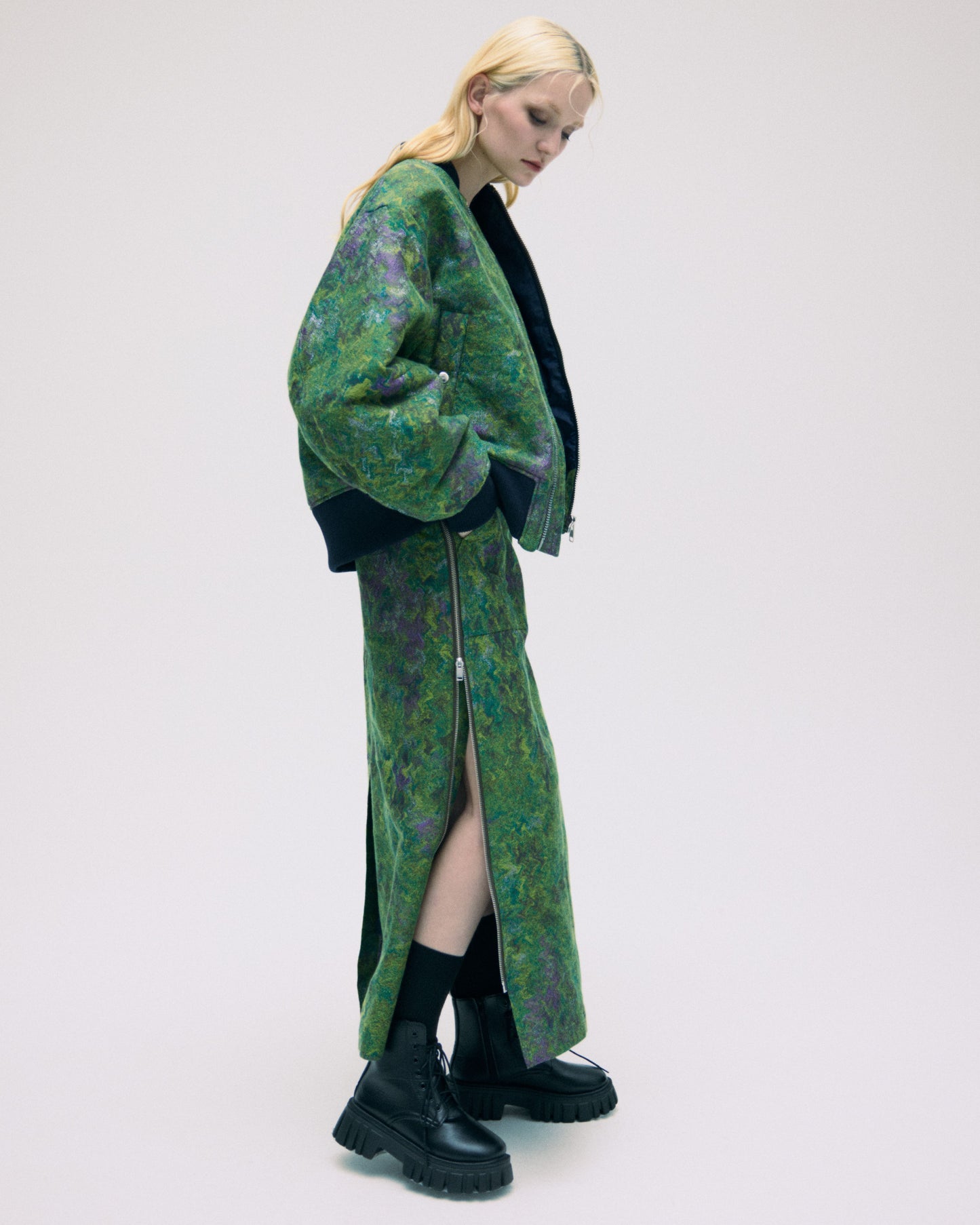 【予約商品】 JACQUARD SIDE ZIP SKIRT