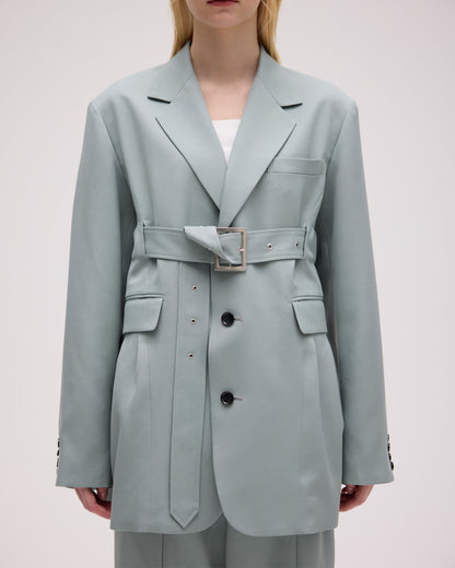 3BUTTON BELTED JACKET